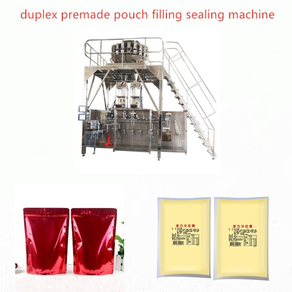 duplex premade pouches filling sealing machine