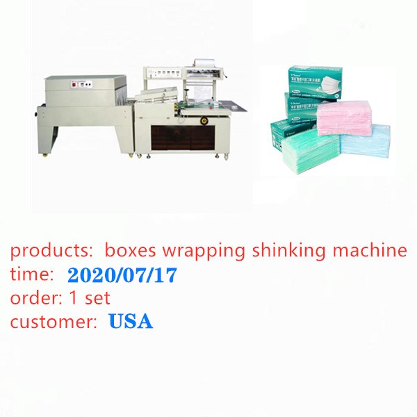 L450 type carton box and masks wrapping shrinking machine