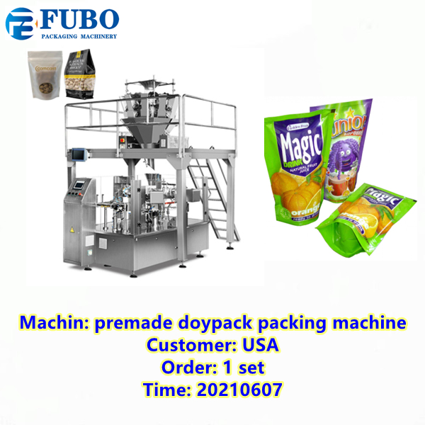 premade ziplock doypack filling sealing machine for packing gummy candy