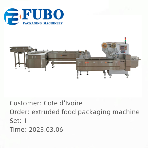 automamatic extruted corn/rice snack flow sorting wrapping machine