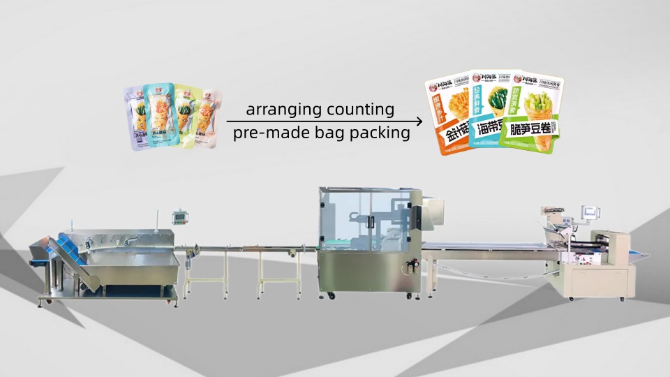 Automatic sachets sorting counting machine & premade bag packing machine