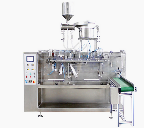 premade pouch filling and spout sealing machine