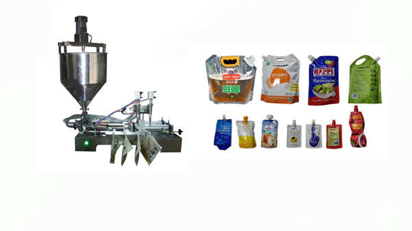 semi spout pouch filling capping machine
