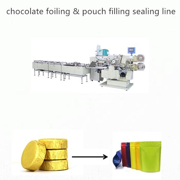 chocolate foilling line chocolate pouch packing machine