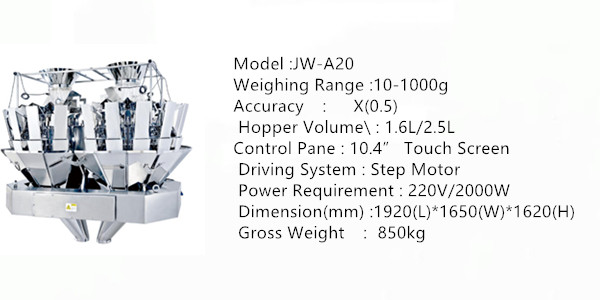 nuts packing machine with weighting scales