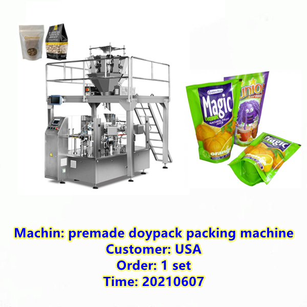 premade ziploack pouch filling sealing machine