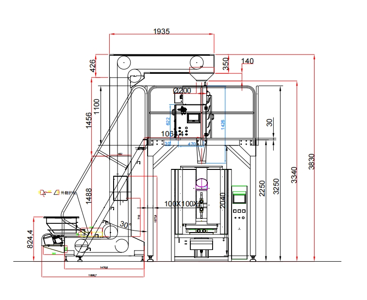 layout of washing powder pouch packing machine